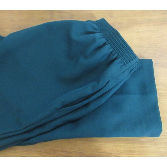 BonWorth Slacks Womens Medium Petite Pull-On Waist Pockets Green Cotton Blend - Picture 6 of 6